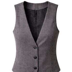 SHEIN Charcoal Gray V-Neck Vest – Women’s Size 6